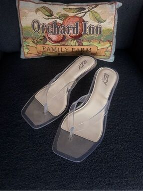 Clear Strap Slide Sandals - Clear/Transparent